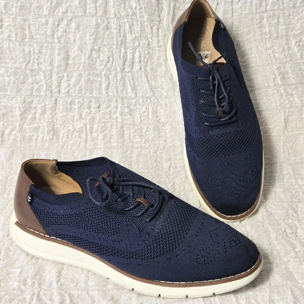 Nautica Knit Oxfords Men's Size 12 M Lace Up Navy Blue Lightweight Preppy Casual
